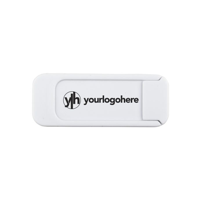White Slider webcam cover with your logo here 