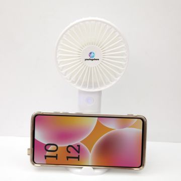 Portable fan with phone on phone stand