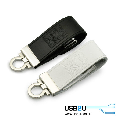 Black and White Leather USB Flash Drives