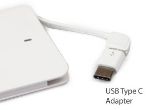 credit card power bank with USB type c adaptor 