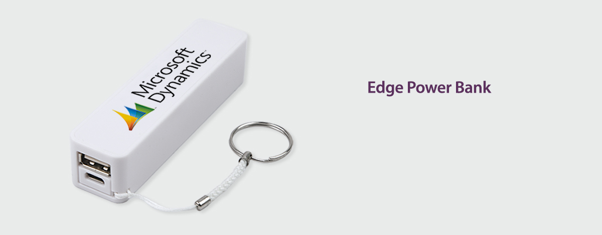 Edge Power Bank with Microsoft Dynamics logo 